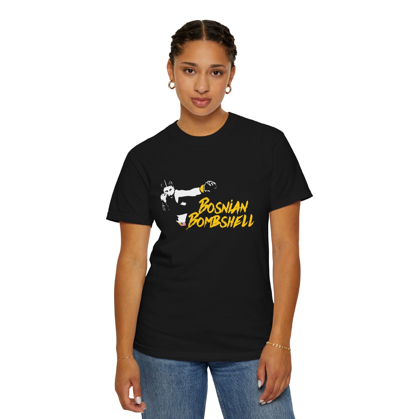 T-Shirt Bosnian Bombshell Nejra Repp Fighter MMA Unisex Garment-Dyed