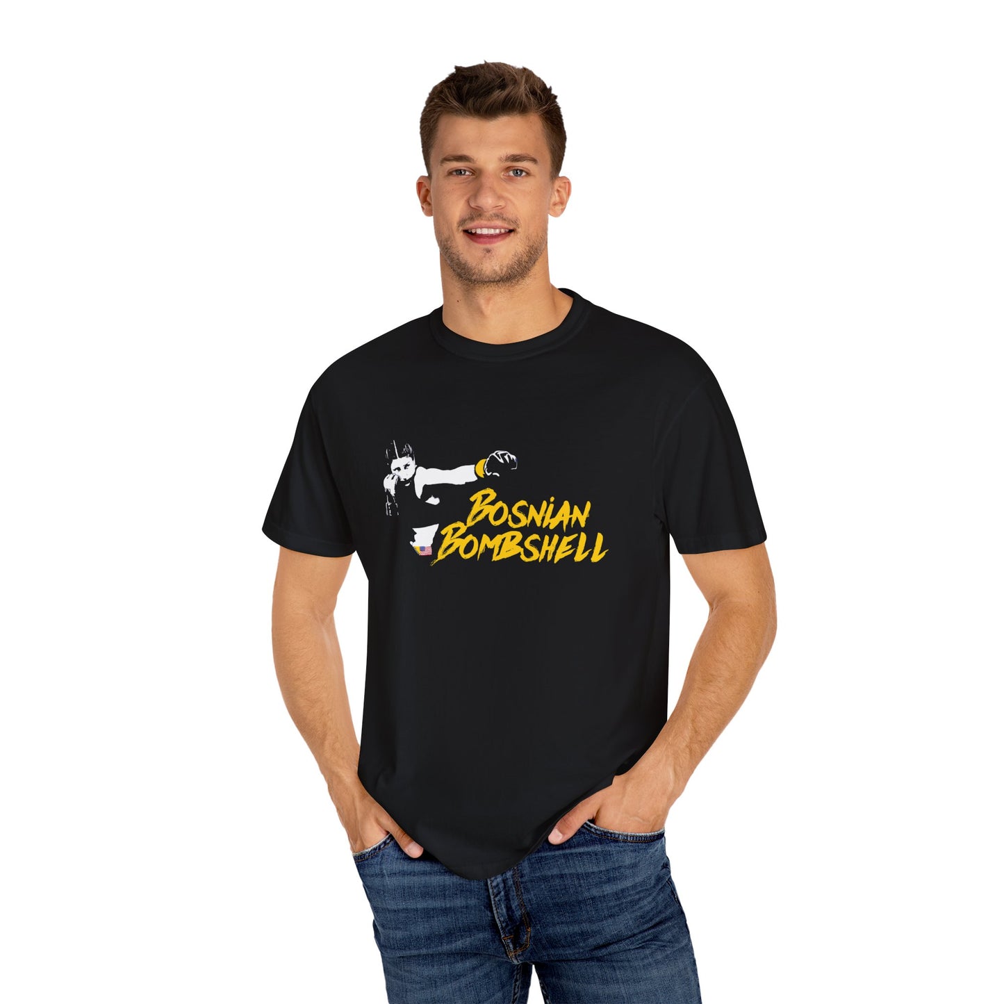 T-Shirt Bosnian Bombshell Nejra Repp Fighter MMA Unisex Garment-Dyed
