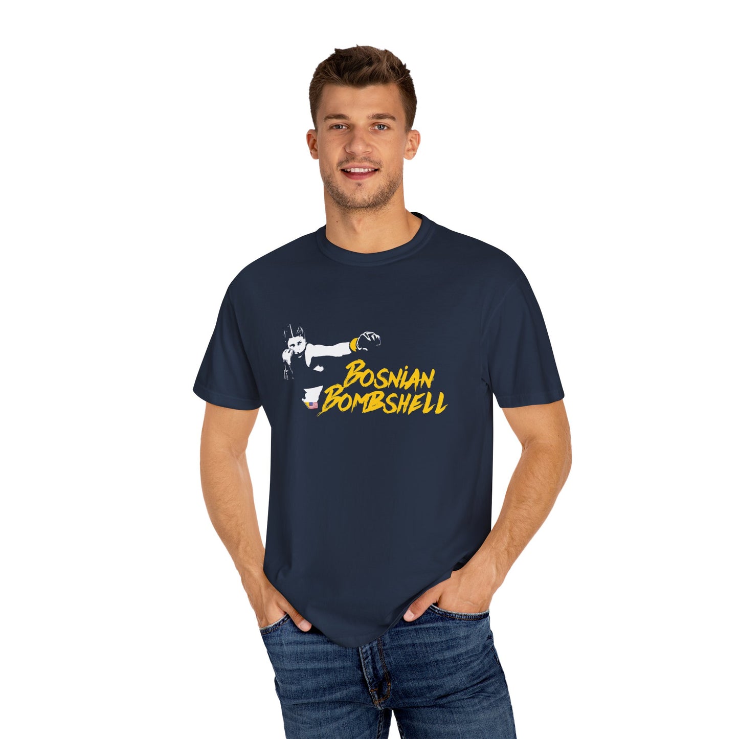 T-Shirt Bosnian Bombshell Nejra Repp Fighter MMA Unisex Garment-Dyed